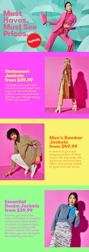 Fashion offers in Woden Valley ACT | Savings on Big Brand Jackets! in TK Maxx | 19/04/2024 - 03/05/2024