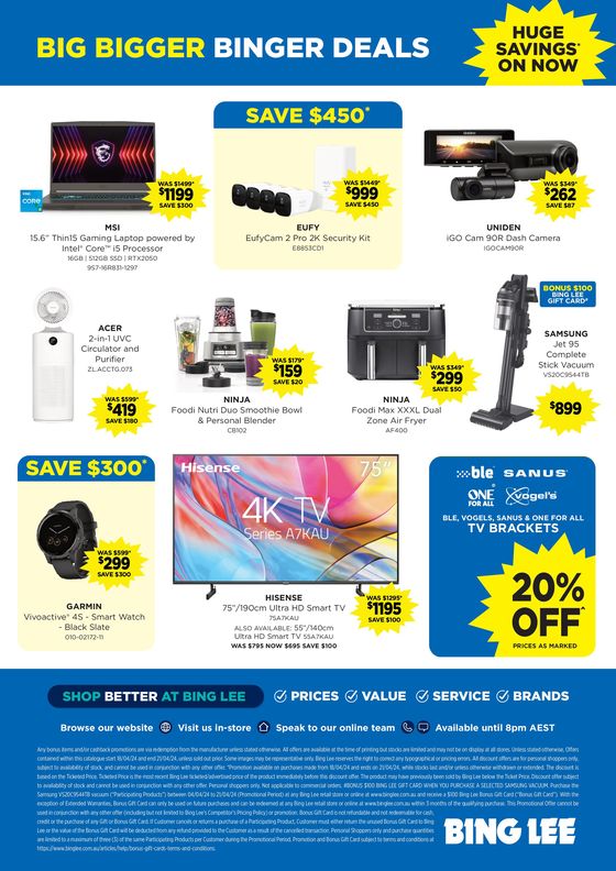 Bing Lee catalogue in Willoughby NSW | Binger Deals | 19/04/2024 - 21/04/2024