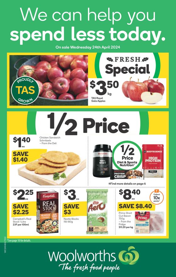 Woolworths catalogue in Scottsdale TAS | Weekly Specials - 24/04 | 24/04/2024 - 30/04/2024