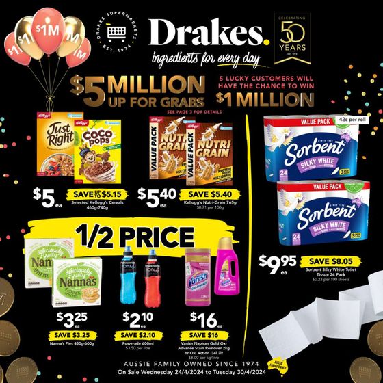 Drakes catalogue in Gladstone QLD | Drakes 24/04 | 24/04/2024 - 30/04/2024