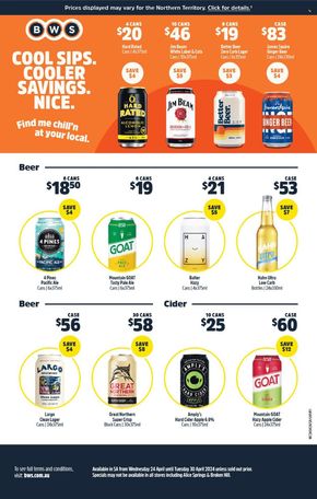 Liquor offers in Adelaide SA | Weekly Specials in BWS | 24/04/2024 - 30/04/2024