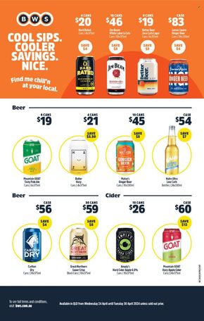 Liquor offers in Townsville QLD | Weekly Specials  in BWS | 24/04/2024 - 30/04/2024