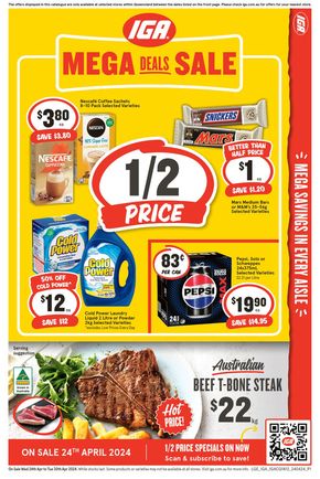 Groceries offers in Gordonvale QLD | IGA - 1/2 Price - 24/04 in IGA | 24/04/2024 - 30/04/2024
