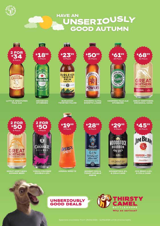 Thirsty Camel catalogue in Amamoor QLD | Thirsty? Warm Up With Toasty Deals QLD 29/04 | 29/04/2024 - 12/05/2024