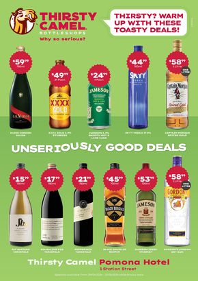 Liquor offers in Pomona QLD | Thirsty? Warm Up With Toasty Deals QLD 29/04 in Thirsty Camel | 29/04/2024 - 12/05/2024