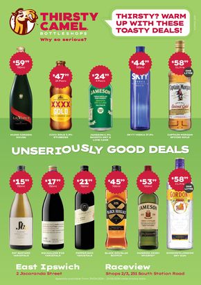 Liquor offers in Fernvale QLD | Thirsty? Warm Up With Toasty Deals QLD 29/04 in Thirsty Camel | 29/04/2024 - 12/05/2024