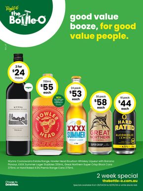 The Bottle-O catalogue in Sunshine Coast QLD | Good Value Booze, For Good Value People 29/04 | 29/04/2024 - 12/05/2024