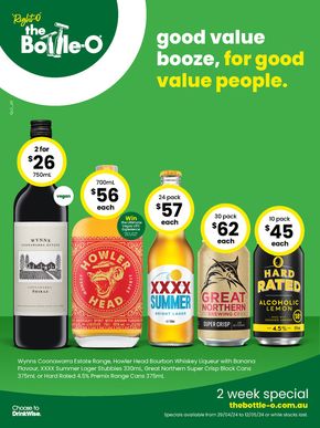 Liquor offers in Calliope QLD | Good Value Booze, For Good Value People 29/04 in The Bottle-O | 29/04/2024 - 12/05/2024