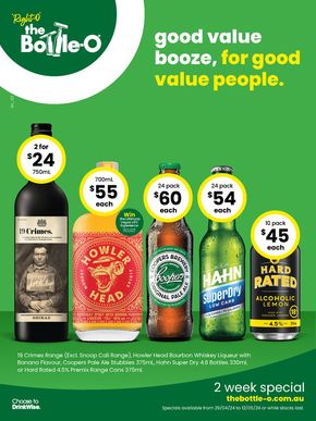 Groceries offers in Millner NT | Good Value Booze, For Good Value People 29/04 in The Bottle-O | 29/04/2024 - 12/05/2024