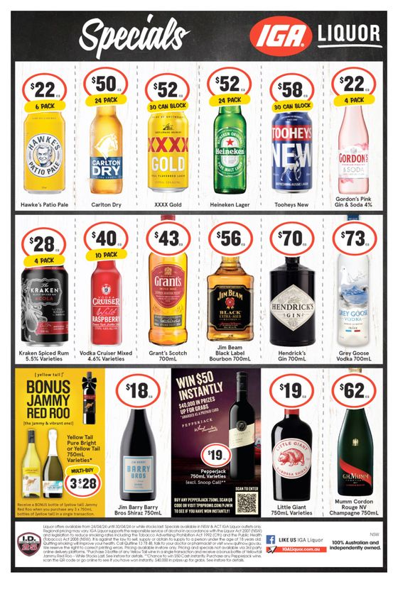 IGA Liquor catalogue in Crows Nest NSW | Weekly Specials | 24/04/2024 - 30/04/2024