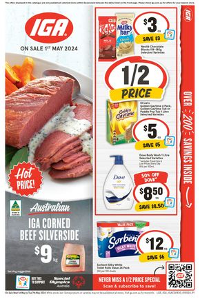 Groceries offers in Cooroy QLD | IGA - 1/2 Price - 01/05 in IGA | 01/05/2024 - 07/05/2024