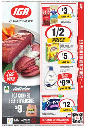 IGA catalogue in Townsville QLD | IGA - 1/2 Price - 01/05 | 01/05/2024 - 07/05/2024
