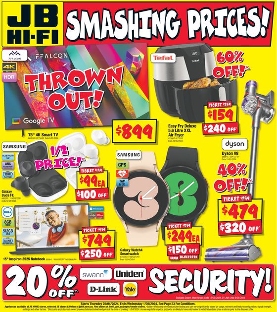 JB Hi Fi catalogue in Moonee Valley VIC | Smashing Prices! | 25/04/2024 - 01/05/2024