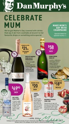 Liquor offers in Crafers SA | Celebrate Mum in Dan Murphy's | 26/04/2024 - 08/05/2024