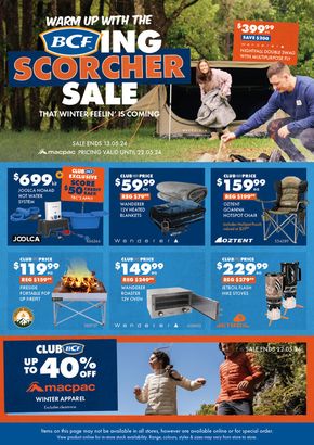 Travel & Outdoor offers in Millner NT | Warm Up With The BCFing Scorcher Sale in BCF | 29/04/2024 - 13/05/2024