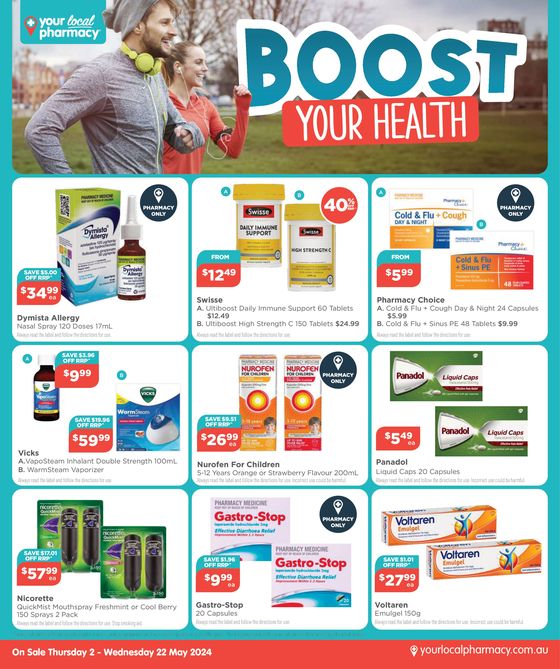 Your Local Pharmacy catalogue in Wollongong NSW | Boost Your Health | 02/05/2024 - 22/05/2024
