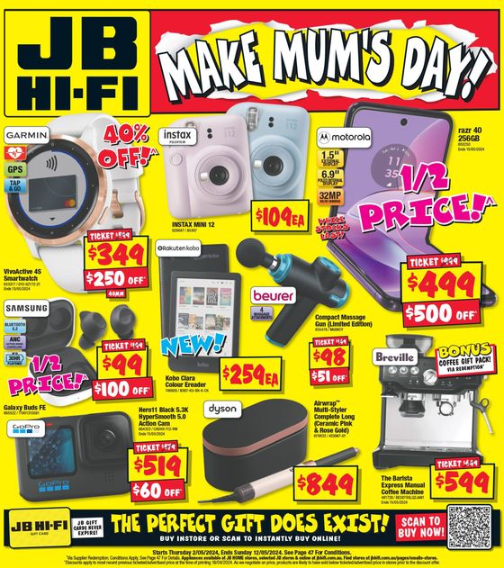 JB Hi Fi catalogue in Sydney NSW | Make Mum’s Day! | 02/05/2024 - 12/05/2024