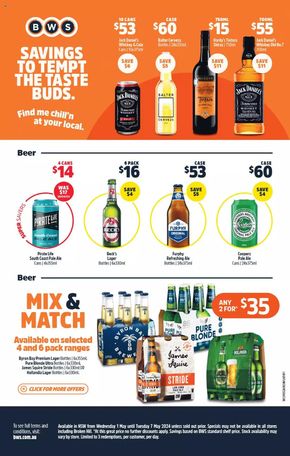 Liquor offers in Vincentia NSW | Weekly Specials  in BWS | 01/05/2024 - 07/05/2024