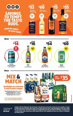 Liquor offers in Coochiemudlo Island QLD | Weekly Specials  in BWS | 01/05/2024 - 07/05/2024