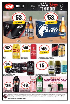 Liquor offers in Moama NSW | Weekly Specials in IGA Liquor | 02/05/2024 - 07/05/2024