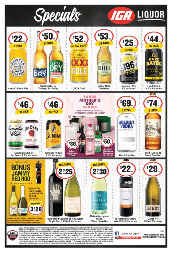 IGA Liquor catalogue in Denman NSW | Weekly Specials | 02/05/2024 - 07/05/2024