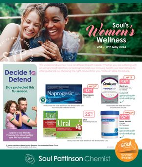 Health & Beauty offers in Hume ACT | Soul's Women's Wellness in Soul Pattinson Chemist | 02/05/2024 - 19/05/2024