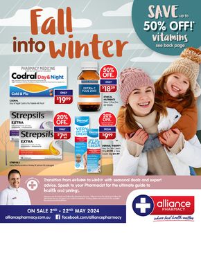 Health & Beauty offers in West Swan WA | Fall into Winter in Alliance Pharmacy | 02/05/2024 - 22/05/2024