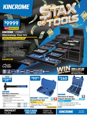 Hardware & Auto offers in Nelson Bay NSW | Stax of Tools in Kincrome | 02/05/2024 - 30/06/2024