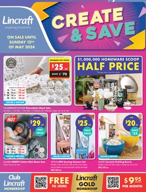 Home Furnishings offers in Mount Cotton QLD | Create & Save in Lincraft | 02/05/2024 - 12/05/2024