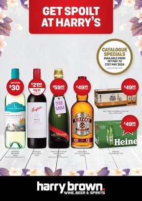 Liquor offers in Dayboro QLD | Get Spoilt at Harry's in Harry Brown | 02/05/2024 - 21/05/2024