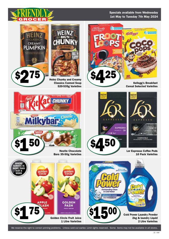 Friendly Grocer catalogue in Cairns QLD | Just Around The Corner | 02/05/2024 - 07/05/2024