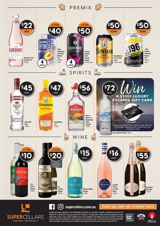 Super Cellars catalogue in Halifax QLD | Your Taste. Our Specialty | 02/05/2024 - 14/05/2024