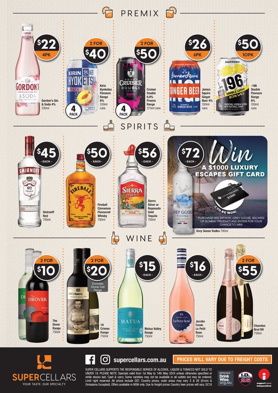 Super Cellars catalogue in Ryde NSW | Your Taste. Our Specialty | 02/05/2024 - 14/05/2024