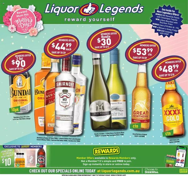 Liquor Legends catalogue in Moranbah QLD | Reward Mum This Mother's Day | 02/05/2024 - 28/05/2024