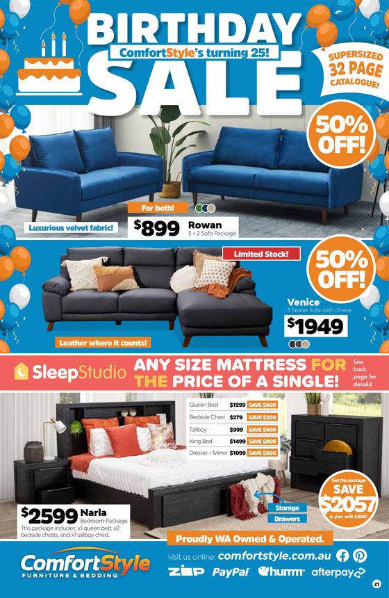 ComfortStyle Furniture & Bedding catalogue in Malaga WA | Birthday Sale  | 07/05/2024 - 02/06/2024