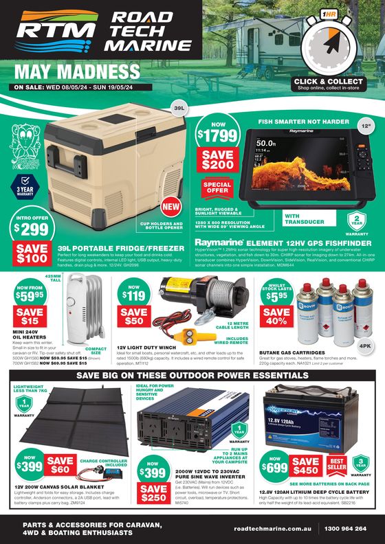 Road Tech Marine catalogue in Wyee NSW | May Madness | 08/05/2024 - 19/05/2024