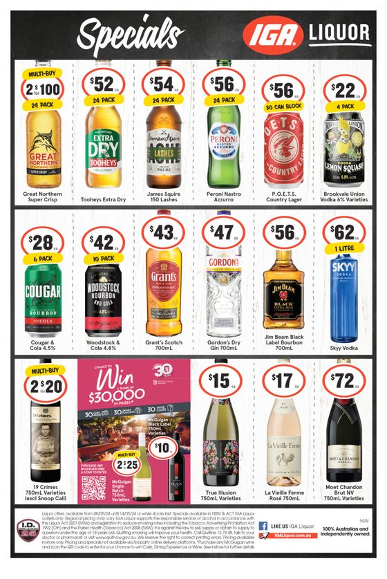 IGA Liquor catalogue in Canterbury NSW | Weekly Specials | 08/05/2024 - 14/05/2024