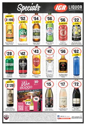 Liquor offers in Tomago NSW | Weekly Specials in IGA Liquor | 08/05/2024 - 14/05/2024