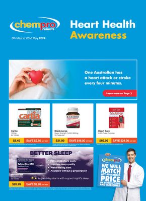 Health & Beauty offers in Glenview QLD | Heart Health Awareness in Chempro | 08/05/2024 - 22/05/2024