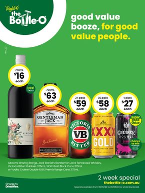 Liquor offers in Walpole WA | Good Value Booze, For Good Value People 13/05 in The Bottle-O | 13/05/2024 - 26/05/2024