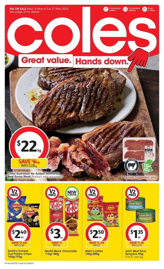 Coles catalogue in Hilbert WA | Great Value. Hands Down. - 15th May | 15/05/2024 - 21/05/2024