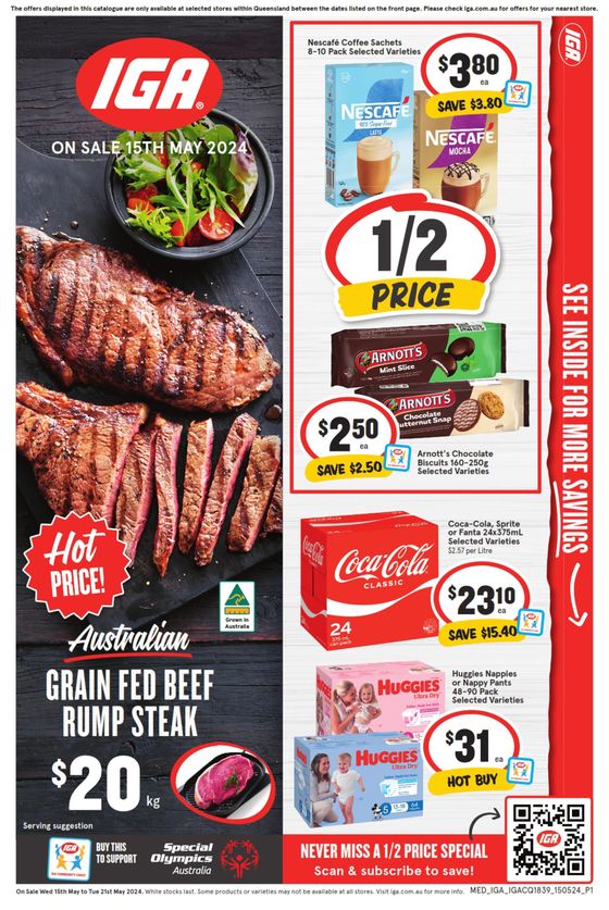 IGA catalogue in Townsville QLD | IGA - 1/2 Price - 15/05 | 15/05/2024 - 21/05/2024