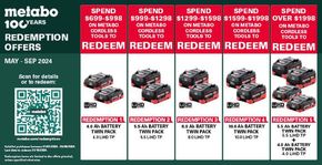 United Tools catalogue | Metabo Redemptions | 09/05/2024 - 30/09/2024