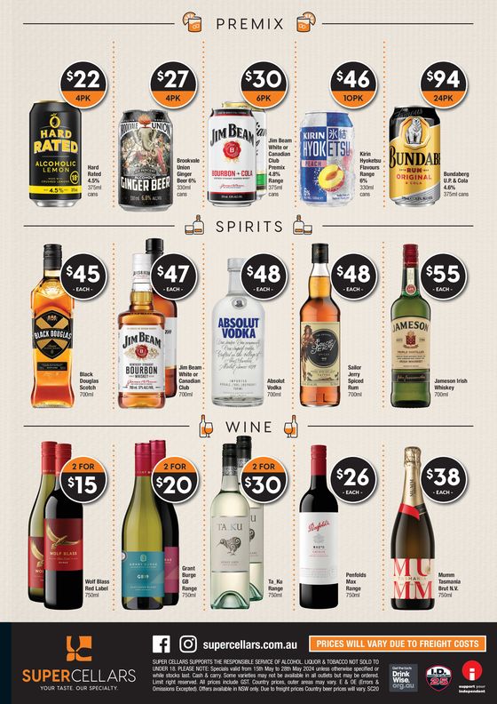 Super Cellars catalogue in Katoomba WA | Your Taste. Our Specialty | 15/05/2024 - 28/05/2024