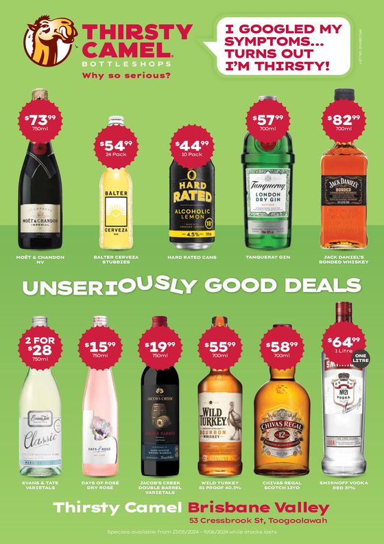 Thirsty Camel catalogue in Toogoolawah QLD | Unseriously Good Deals | 27/05/2024 - 09/06/2024