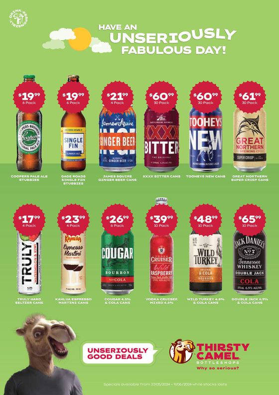 Thirsty Camel catalogue in Yarraman QLD | Unseriously Good Deals | 27/05/2024 - 09/06/2024