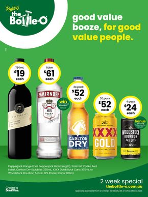 The Bottle-O catalogue in Gawler TAS | Good Value Booze, For Good Value People 27/05 | 27/05/2024 - 09/06/2024