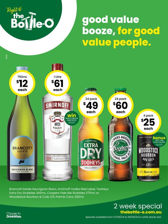 The Bottle-O catalogue in Galston NSW | Good Value Booze, For Good Value People 27/05 | 27/05/2024 - 09/06/2024
