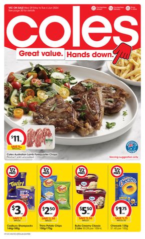 Coles catalogue in Sunbury VIC | Great Value. Hands Down. - 29th May | 29/05/2024 - 04/06/2024