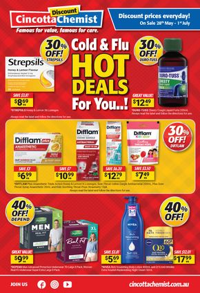 Health & Beauty offers in North Richmond NSW | Cold & Flu Hot Deals For You..! in Cincotta Chemist | 27/05/2024 - 01/07/2024